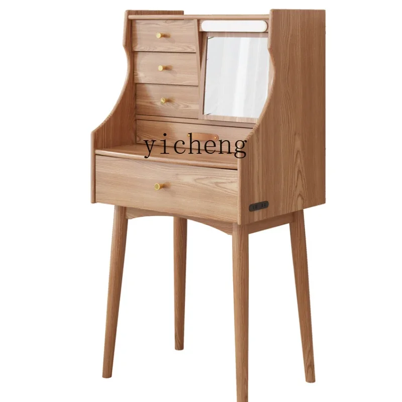 

Solid Wood Dressing Table Bedroom Simple Modern Mini Makeup Table Storage Cabinet