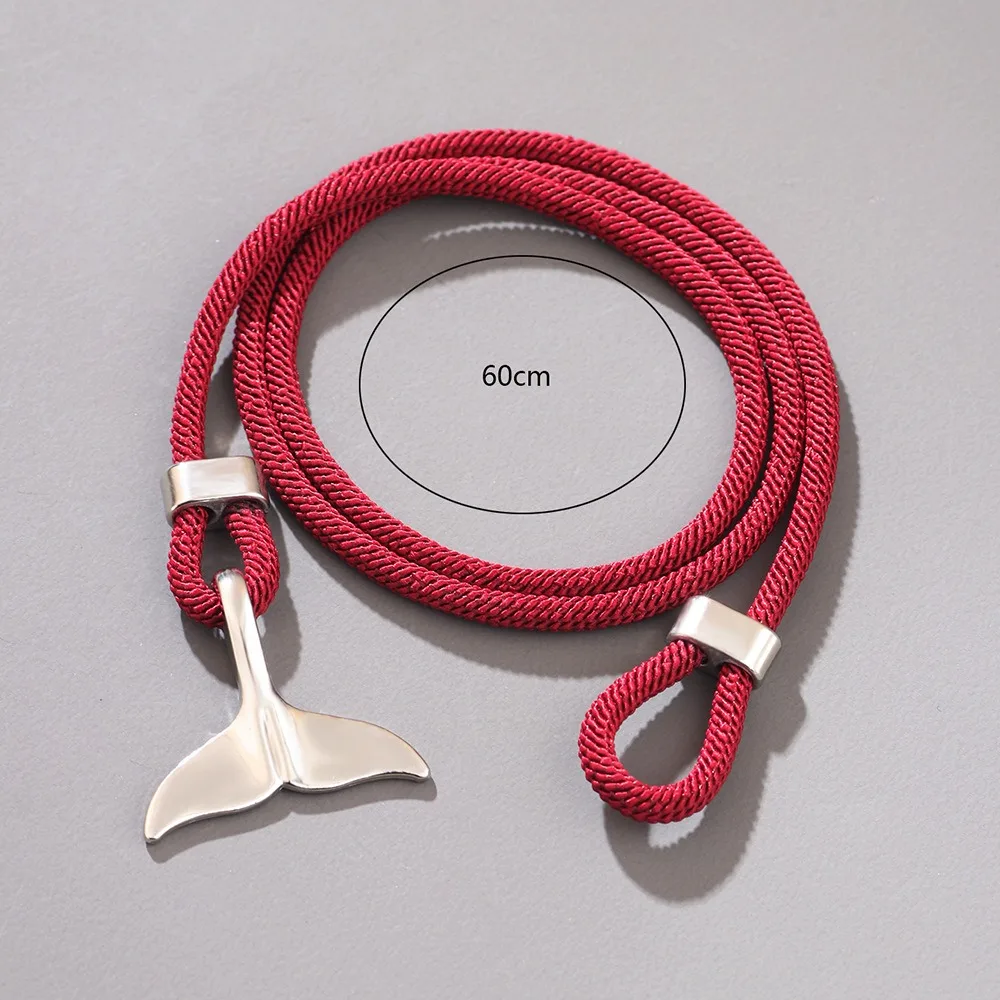 سوار حبل ذيل الحوت للرجال ، أزياء بسيطة ، جودة عالية ، خط ميلان ، حياكة يدوية نقية ، سوار معصم ذكر ، هدية مجوهرات #6