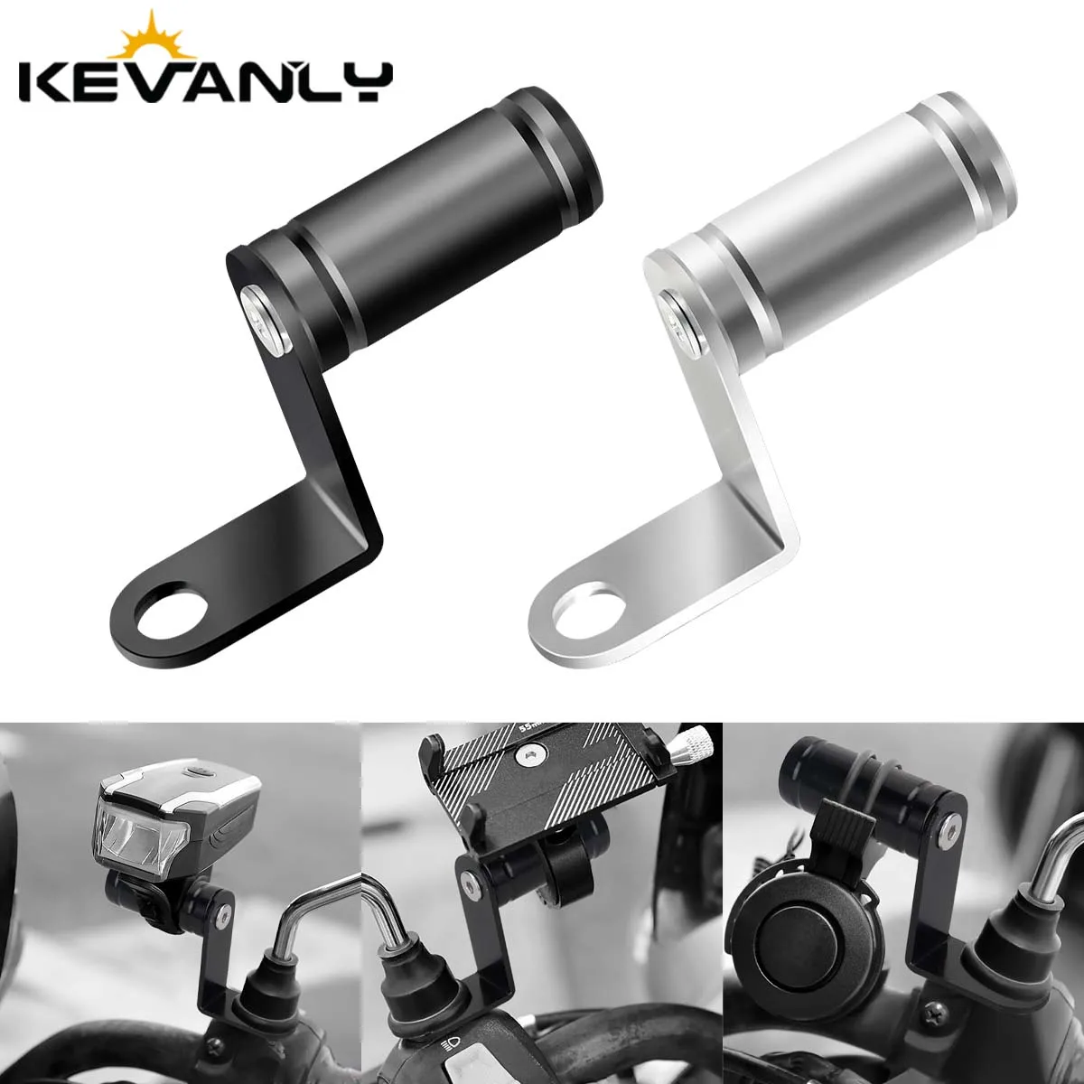 Motorcycle Rearview Mirror Motorcycle Extender Headlights Bracket Handlebar Stand Phone Holder Lever Multiple Function Accessory