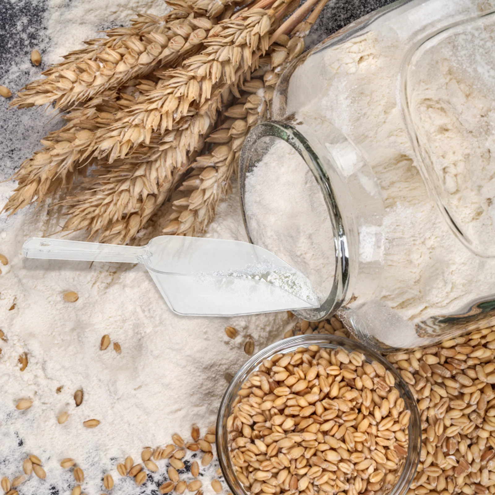 

6Pcs Mini Clear Plastic Ice Scoop Set Lightweight for Weddings Buffets Candy Dessert Ice Cream Sugar Protein Powder