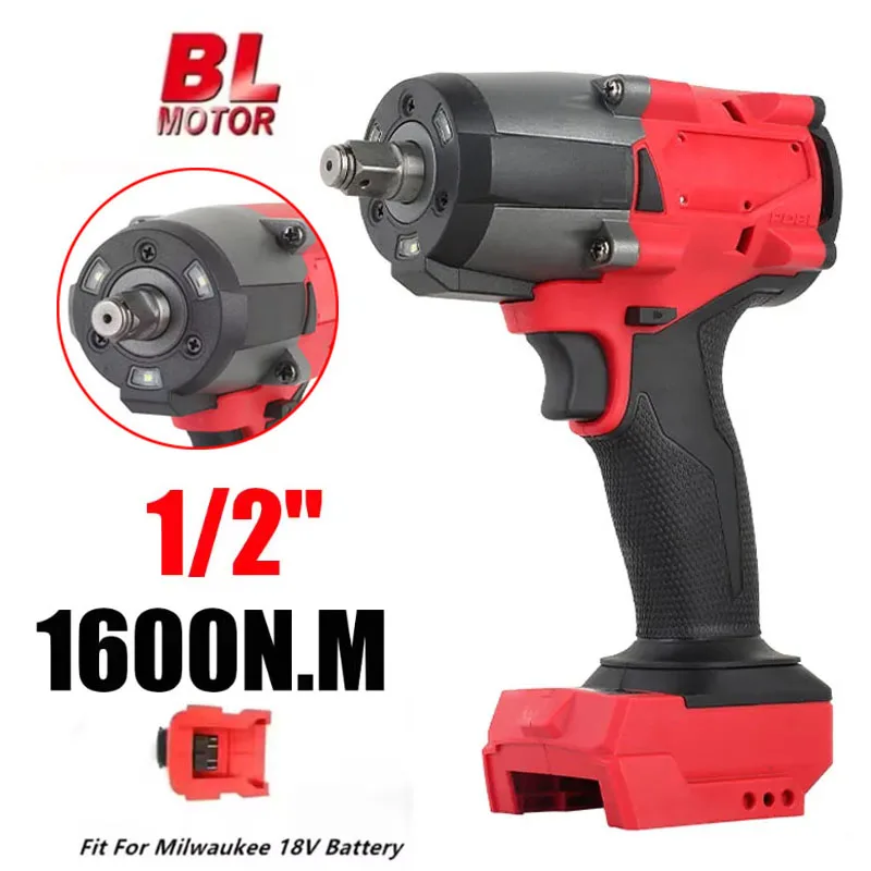 1600N.M Brushless Impact Wrench 5 Gears Cordless Electric Driver 1/2