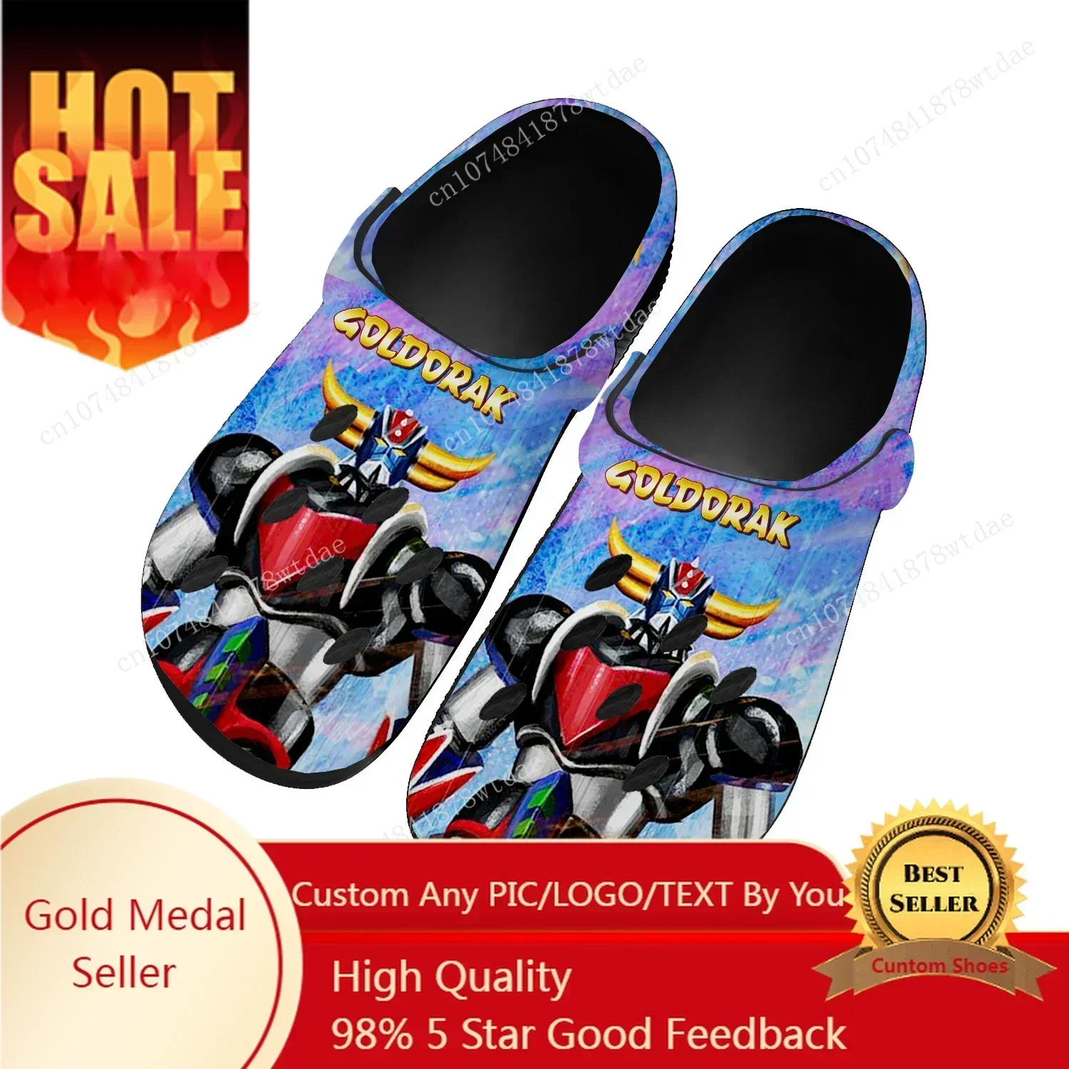 

UFO Robot Goldrake Grendizer Home Clogs Mens Womens Teenager Custom Made Water Shoes Manga Garden Beach Hole Slippers Sandals