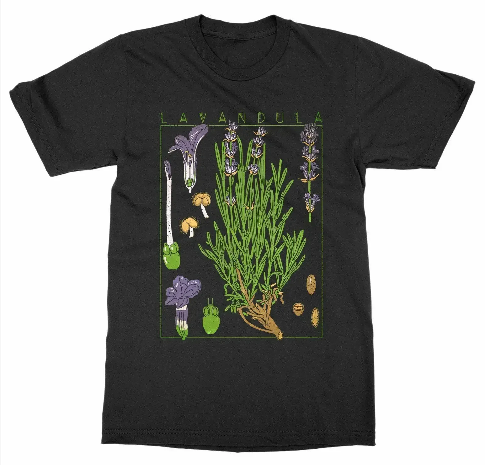 Lavender Bloom Fruit Flower Grow Botanical Garden Plant T-Shirt 100% Cotton O-Neck Short Sleeve Casual Mens T-shirt Size S-3XL