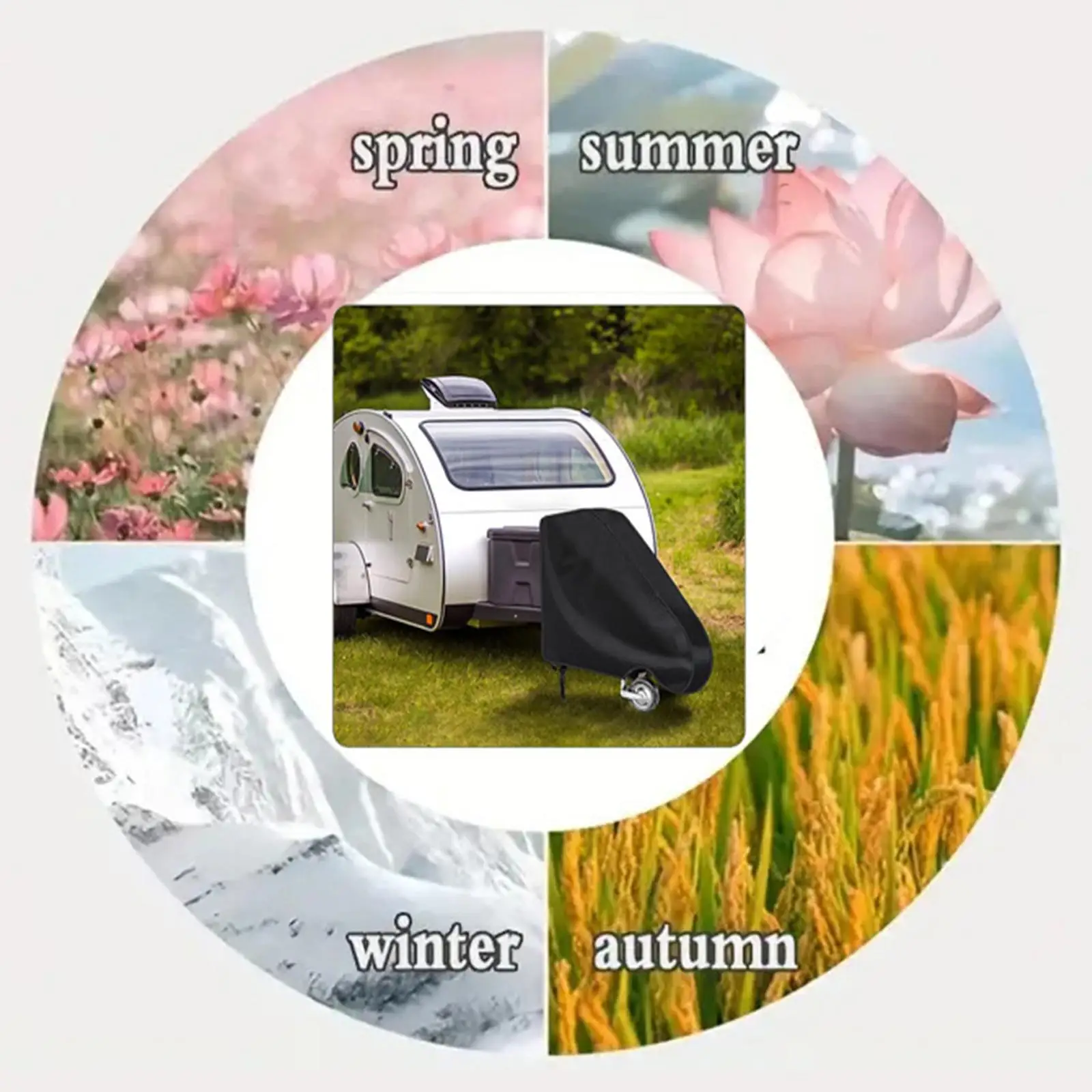 

Прочный чехол для фаркопа каравана с серебряным покрытием и регулируемым ремнем, водонепроницаемый защитный чехол для буксировочного шаровода для автодомов и кемпинга