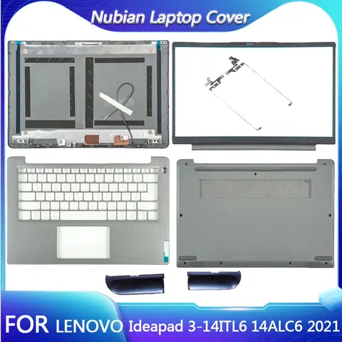 For Lenovo Ideapad 3-14ITL6 14ALC6 2021 LCD Back Cover Bezel Palmrest Bottom Hinges Laptop Housing Replace