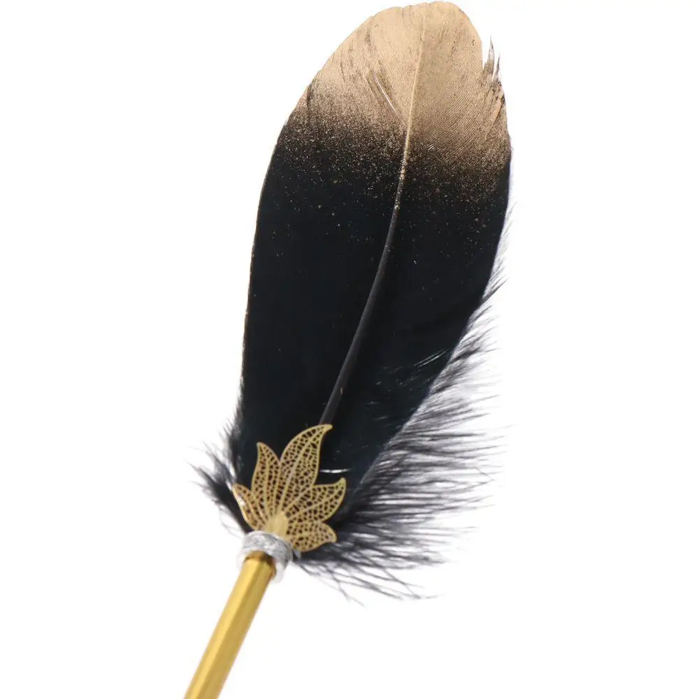 Ballpoint Pens Feather Quill Ballpoint Vintage Refined Soft Fluffy Pen Black Gift Wedding Calligraphy Pen Office