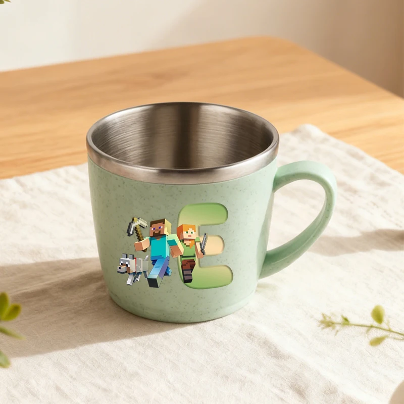 بكسل لعبة تحت عنوان كوب ماء صبي فتاة Minecrafted الفولاذ المقاوم للصدأ فرشاة الأسنان أكواب الكرتون المنزل القهوة شرب زجاجة كوب ماء الحليب #5