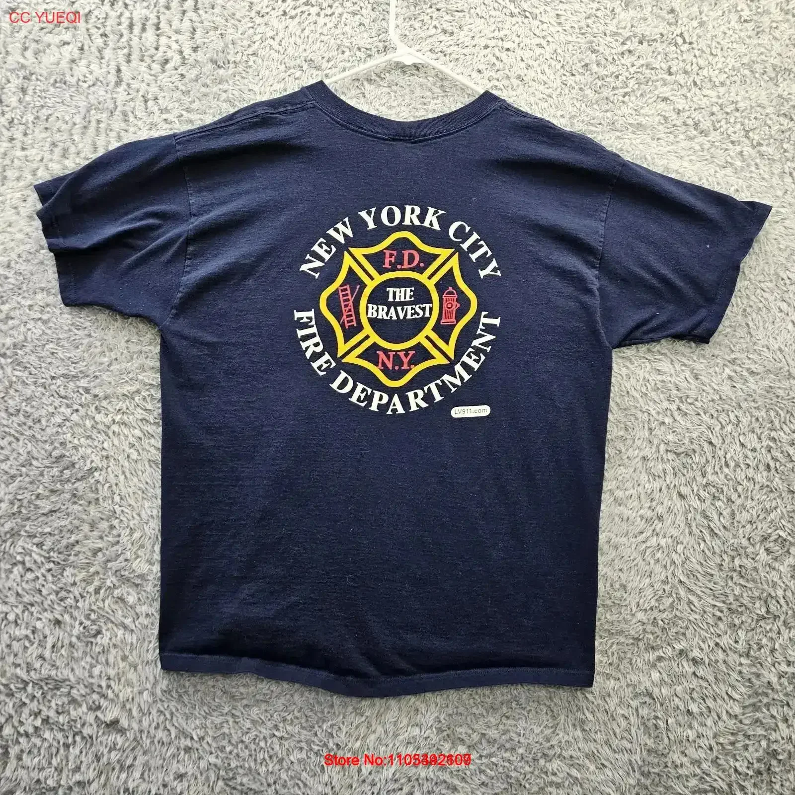 NYFD New York Fire Dept Vintage T Shirt Y2K Men XL No Stains Fruit of the Loom Washed homme streetwear Slightly vintage Washed