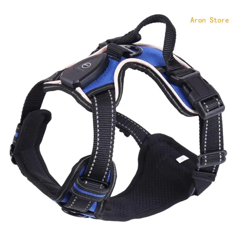 

Dog Anti Escape Chest Back Harness LED Dog Vest Leash for Outdoor Walk H3CF