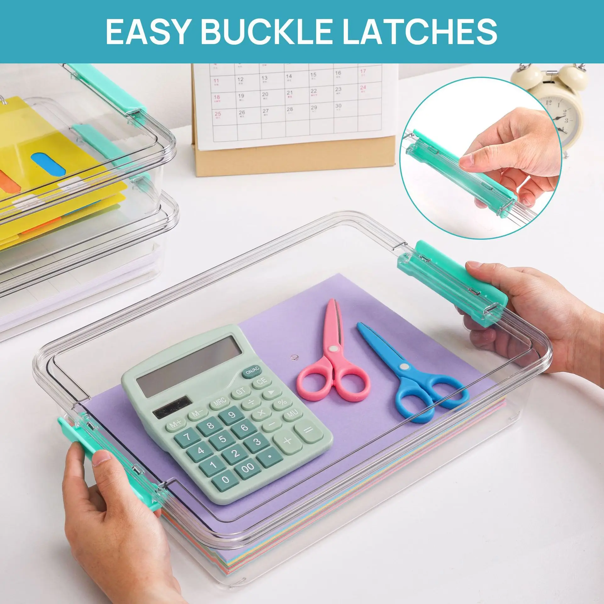 Clear Stackable Storage Box with Lid, Dustproof Plastic Organizer for Toys and Building Blocks