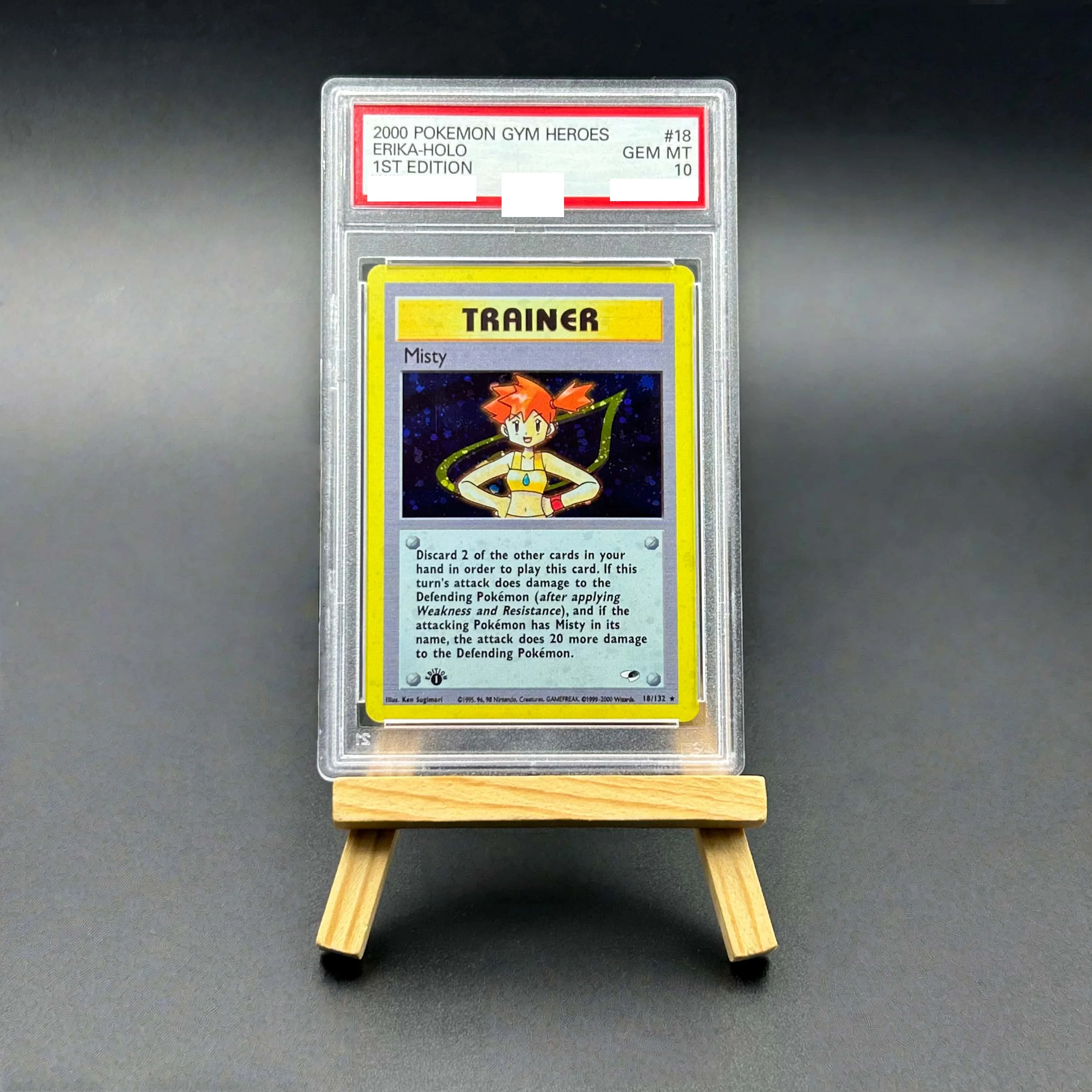 

2000 Pokemon Gym Heroes Misty Holo Textured Card - 1st Edition Gem Mint 10 Collectible TCG