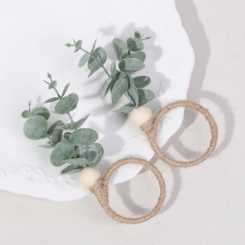 Decorative Napkin Holders Natural Eucalyptus Leaf Napkin Ring Napkin Rings Handmade For Weddings Restaurant Party Settings