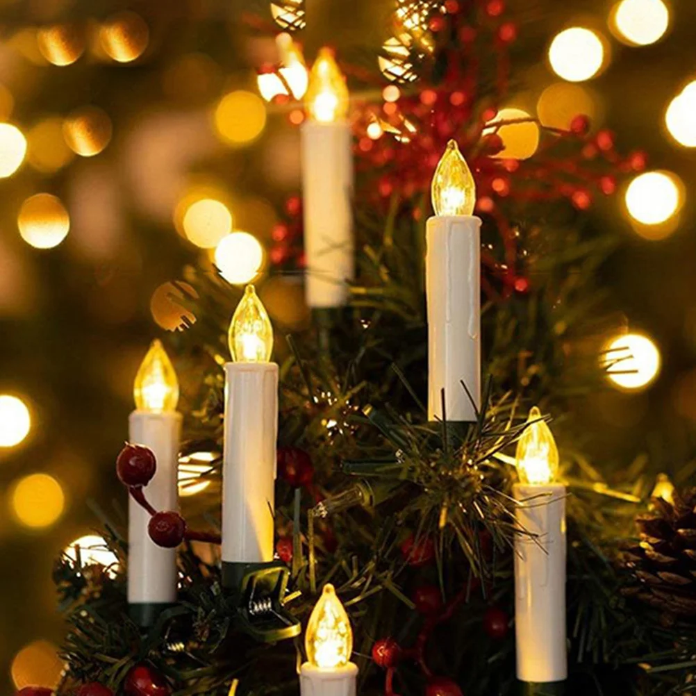 

1Set Electronic Light Clip Flameless LED Artificial Xmas Tree Wedding Party Decor Light with Clip