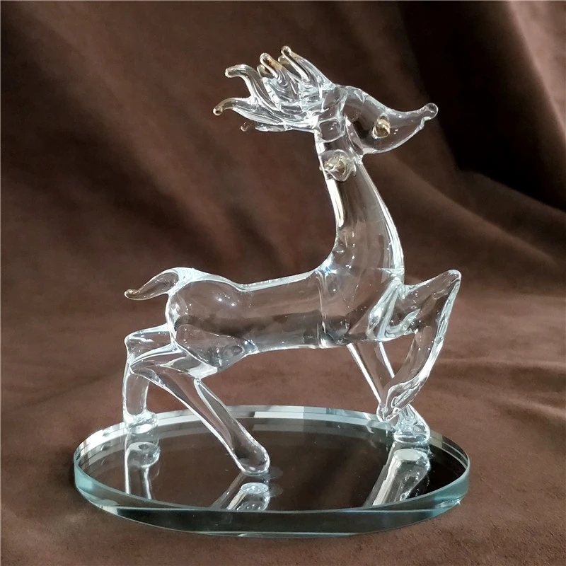 

Handmade Quartz Crystal Deer Figurine Gilt Crystal Fairy Fawn Miniature Home Ornament Embellishment Decor Gift Craft Accessories