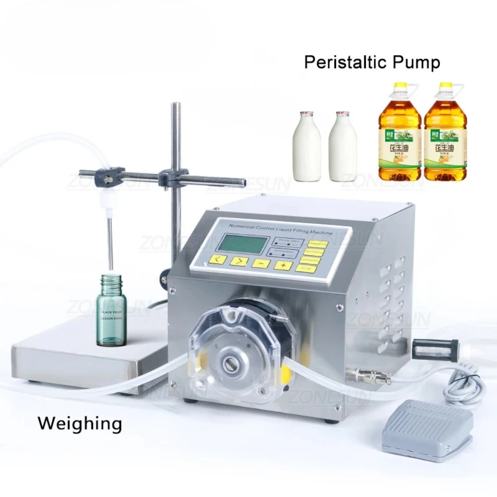 

ZS-PP531W Semi Automatic Beverage Perfume Lotion Shampoo Weighing Filling Machine Peristaltic Pump Vial Bottle Filler