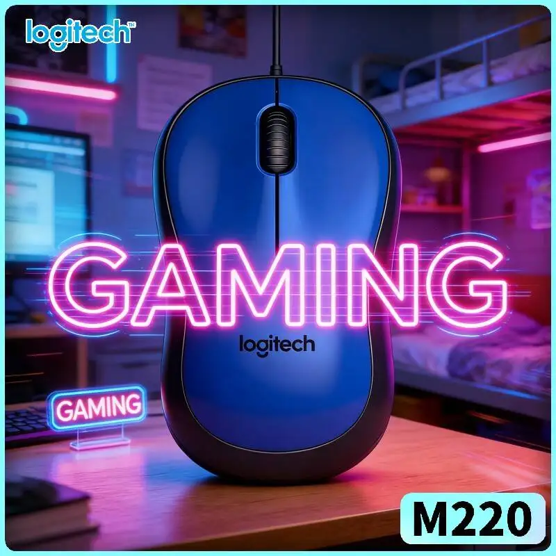 

Logitech M220 Silent Wireless Mouse 3 Buttons 2.4GHz Link 10m Distance 18-Month Battery PC Accessory