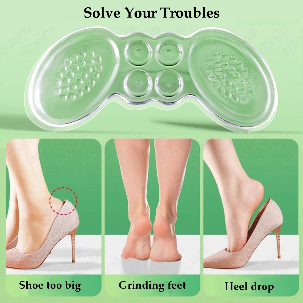 6 قطعة حماة كعب السيليكون للأحذية امرأة عالية الكعب إدراج حشو كعب منصات للأحذية كبيرة جدا تقليل حجم مكافحة ارتداء وسادة للقدم