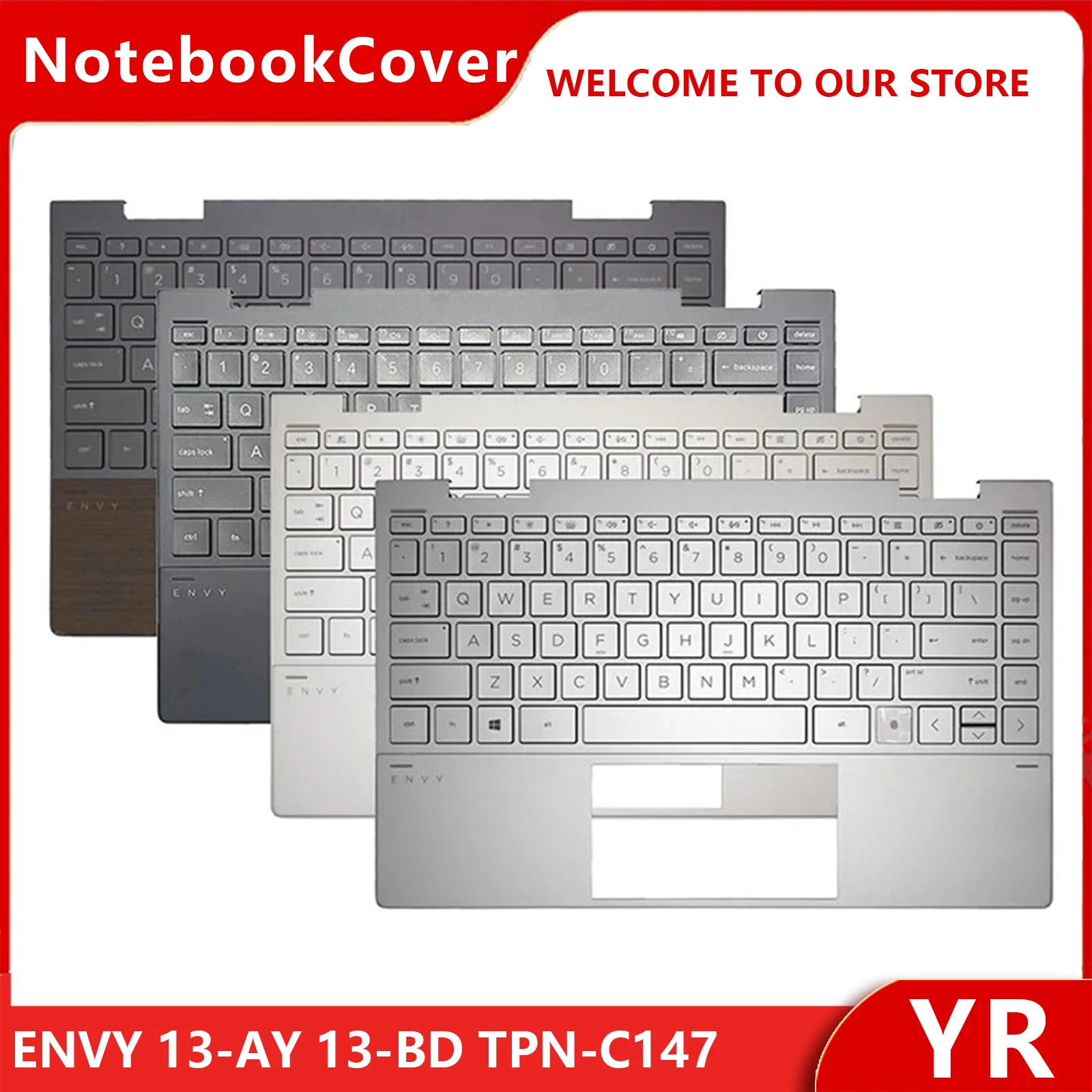 New US Keyboard For ENVY 13-AY 13-BD TPN-C147 TPN-C152 Laptop Palmrest Upper Cover Case with Backlight Keyboard L94518-001