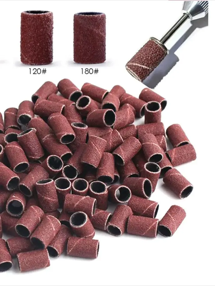 100/50 szt. Nakładki szlifierskie do elektrycznej maszyny do Manicure 180/120/80 Grit wiertarka do paznokci szlifierka pilniki zestaw narzędzi do Pedicure BEND261 — 2