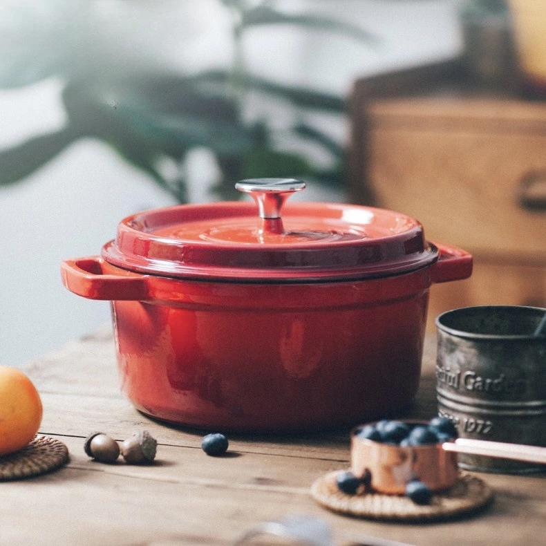 Enameled Cast Iron Dutch Oven for Cooking Bake Bread Cast Iron Pot Casserole Dish Heavy Milk Pot Kitchen Stew Pot