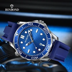 BINBOND Brand New Fashion Ultra-thin Sea Horse Series Men Business Quartz  Watches Waterproof Luminous Sports Casual Men's Watch