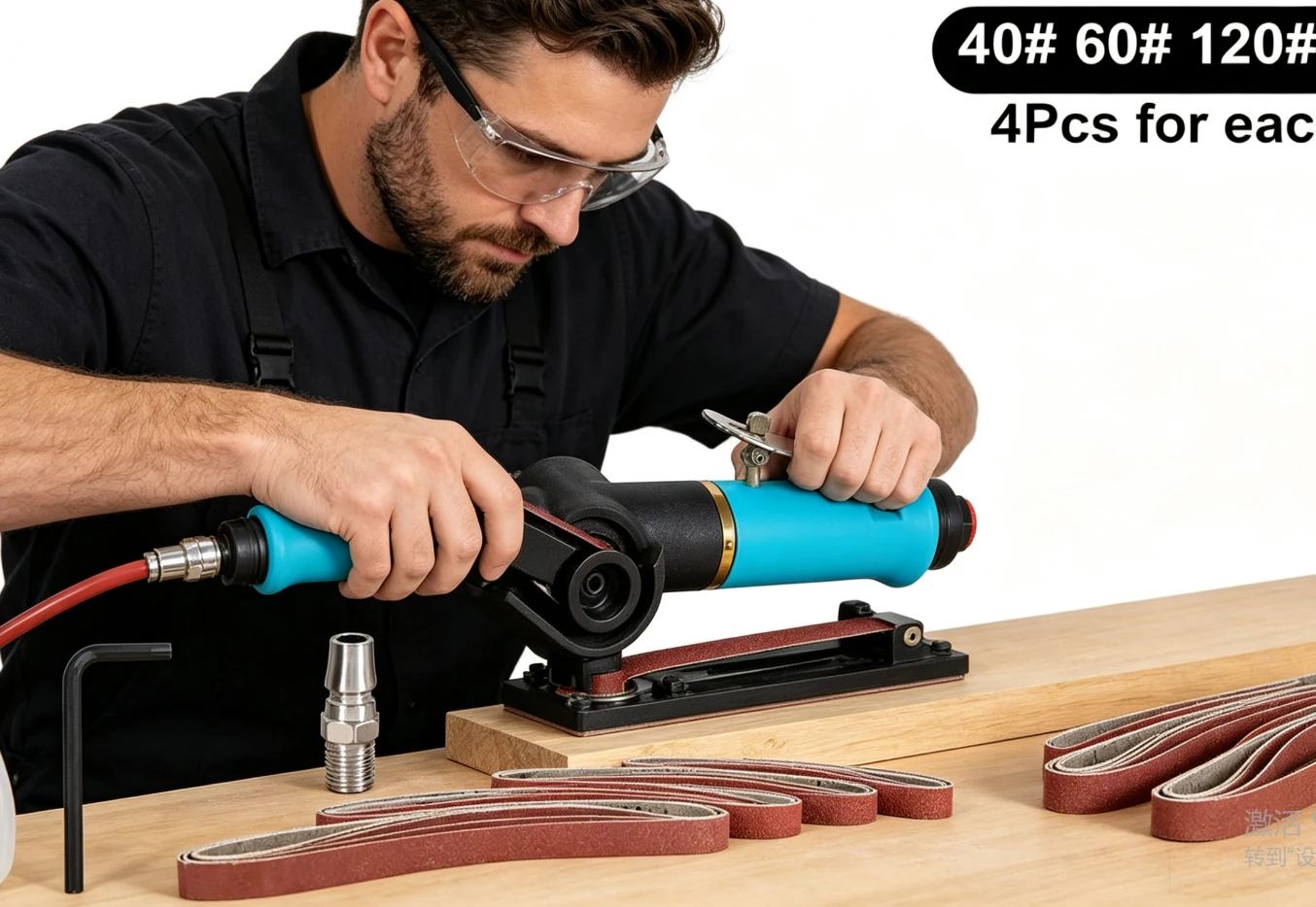 

10*330mm Air Belt Sander Air Angle Grinding Machine with Sanding Belts for Air Compressor Sanding Pneumatic Tool Set