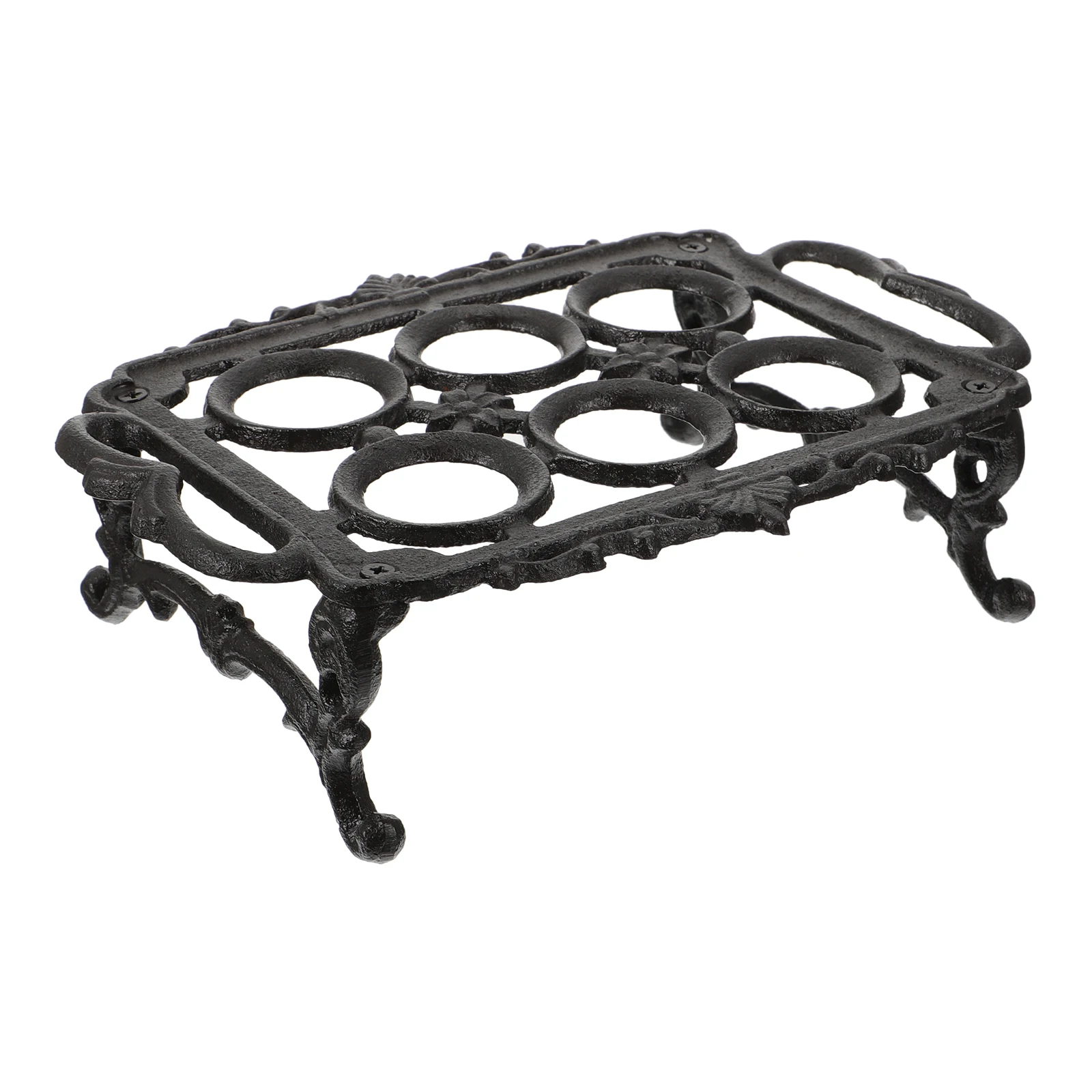 

1Pcs Black Cast Iron Egg Basket Holds 6 Eggs Securely Reliable Egg Holding Rack for Kitchen Pantry Or Restaurant Tabletop Use