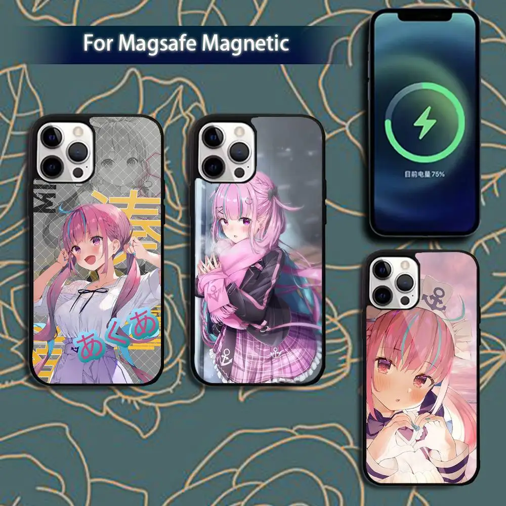 

Minato Aqua Hololive Phone Case For iPhone 16,15,14,13,12,11,Pro,Max,Plus,Mini,Magsafe,Magnetic Wireless Charging Case