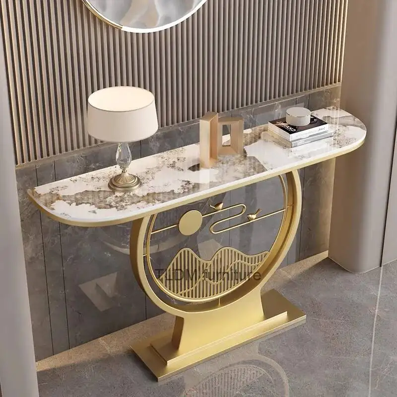 

Стол для гостиной в винтажном стиле, металлический, для офиса, в скандинавском стиле, угловой консольный стол, мебель для прихожей и зала