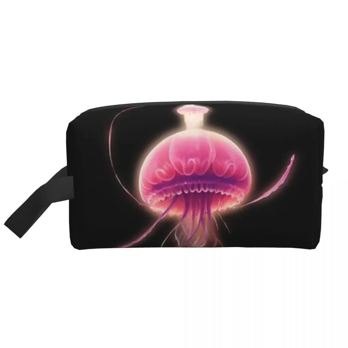 JellyFish Pink Polyester Men Business Portable Storage Bag Women Travel Cosmetic Bag Hanging Wash Pouch