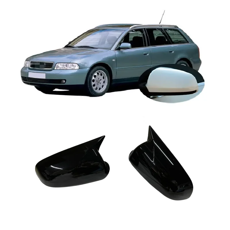 

Для Audi A4 S4 B6 B7 8E 8H 2002 2003 2004 2005 2006 2007 2008 2009 глянцевый черный звуковой сигнал, стильный корпус бокового зеркала, наклейка на крышку