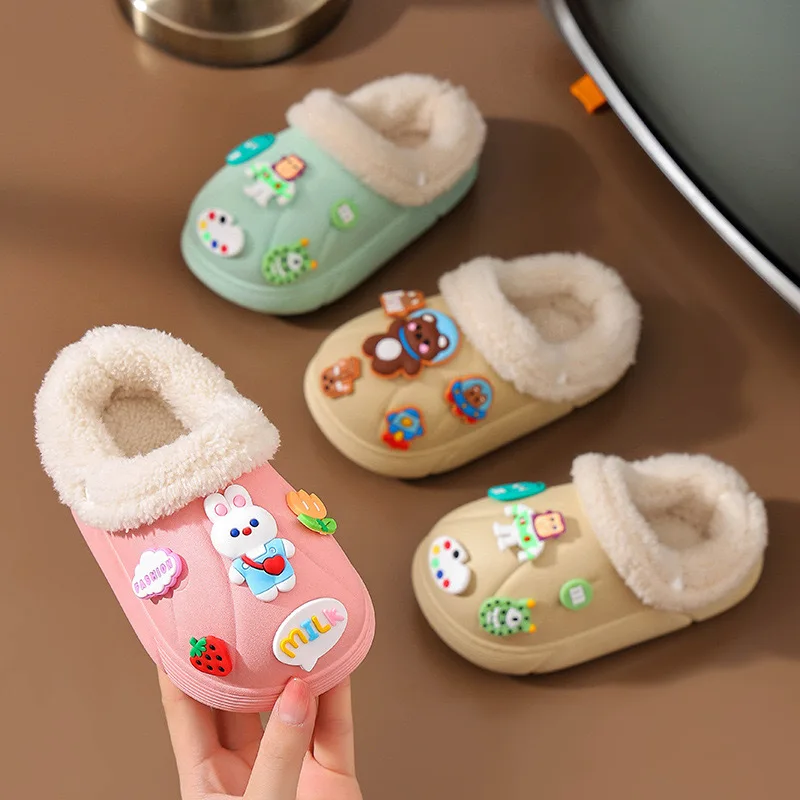 Thick, Cold Resistant Warm Cute Cartoon Soft Bottom Anti Slip Cotton Slippers