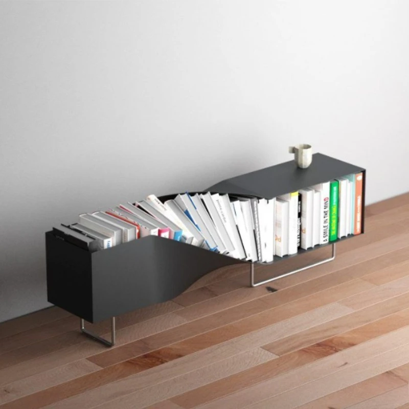 Nordic creative metal rectangular bookshelf TV storage cabinet