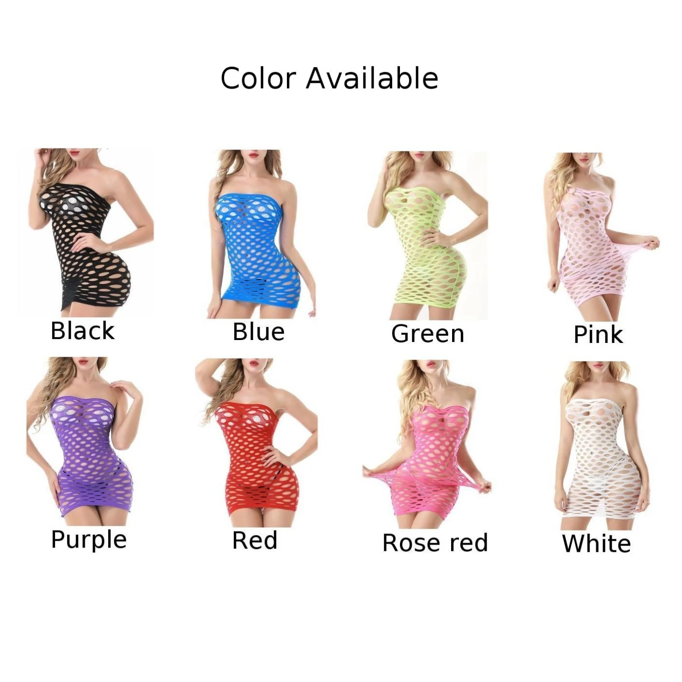 Fishnet Lingerie Hollow Bag Hip Skirt Mesh Sexy Bodycon Dress Female See Through Bodysuits Girl Nightwear Sex Erotic Costumes A5