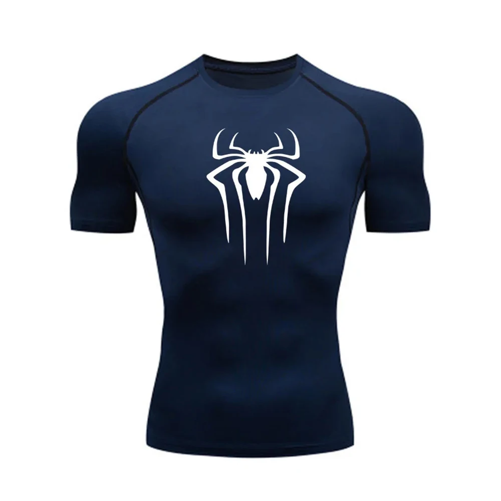 Men\'s Compression Shirt Fitness Sport Running Tight Gym T-Shirts Athletic Workout Quick Dry Tops Tee Summer Short Sleeve