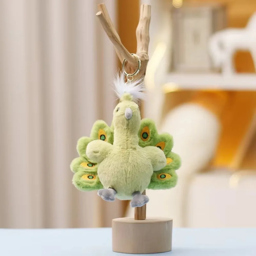

PP Cotton Peacock Doll Plush Keychain Fluffy Comfortable Peacock Plush Key Ring Cartoon Hanging Stuffed Animal Bag Pendant