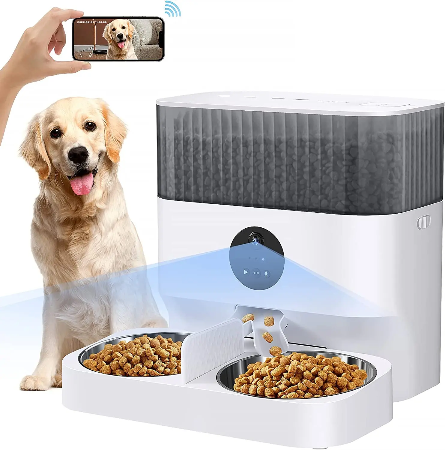 ZMaker 5L Automatic 8 Meals Pet Feeder Smart Video Camera Pet Timing Feeding For Cats And Dogs