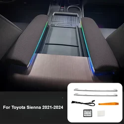 For Toyota Sienna 2021-2024 Center Armrest Box Ambient Light Led 64 Color APP Control Ambient Light Accessories