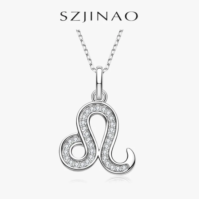 

12 Zodiac Signs Moissanite Necklace for Women Man Jewelry 925 Silver Aries Capricorn Guardian Pendant for Birthday Special Gift