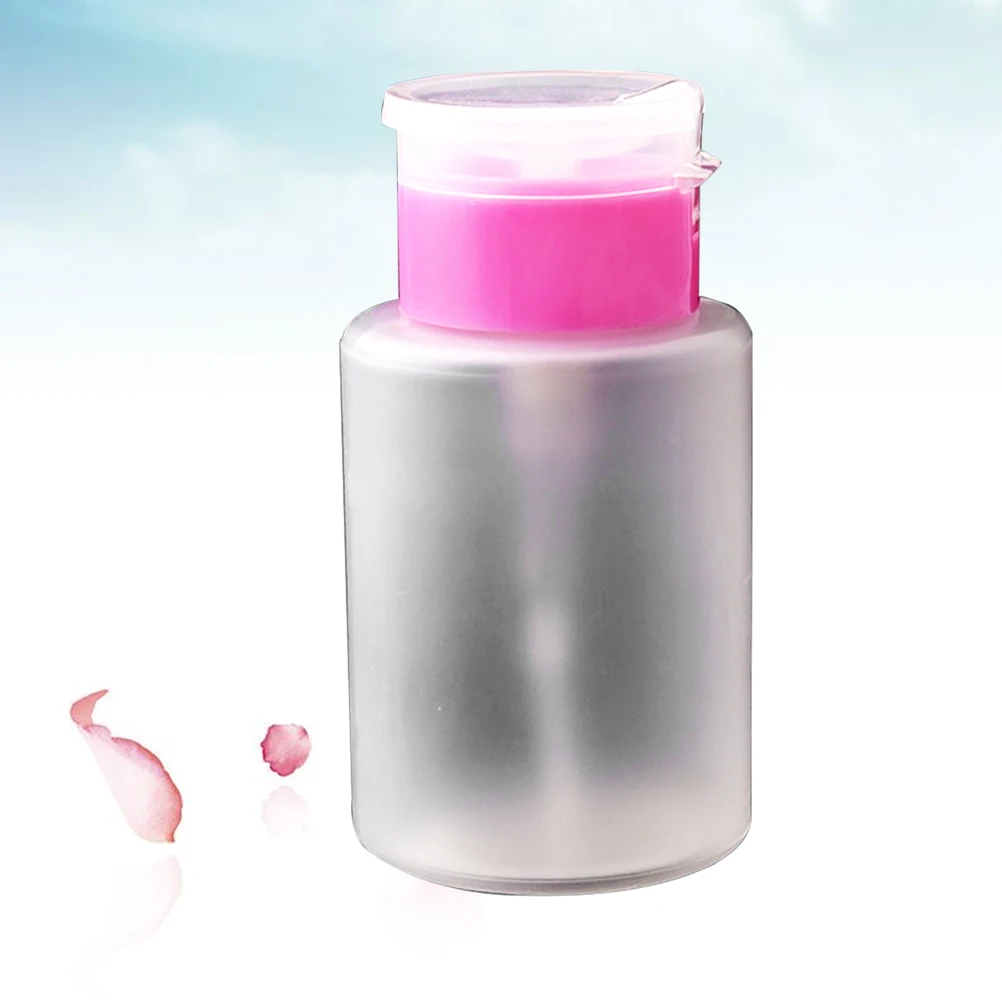 

3pcs Alcohol Lock Bottle Nail Polish Remover Container Empty Pressing Plastic Reusable Degradable Leakproof Pump for Makeup