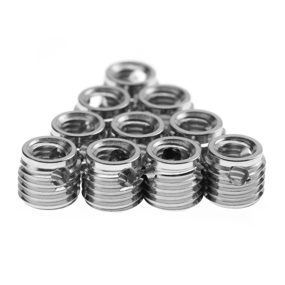 10 Stück 307 Edelstahl selbstschneidendes Gewindeeinsatzzubehör (innen M5 x 0,8 außen M8 x 1,0)