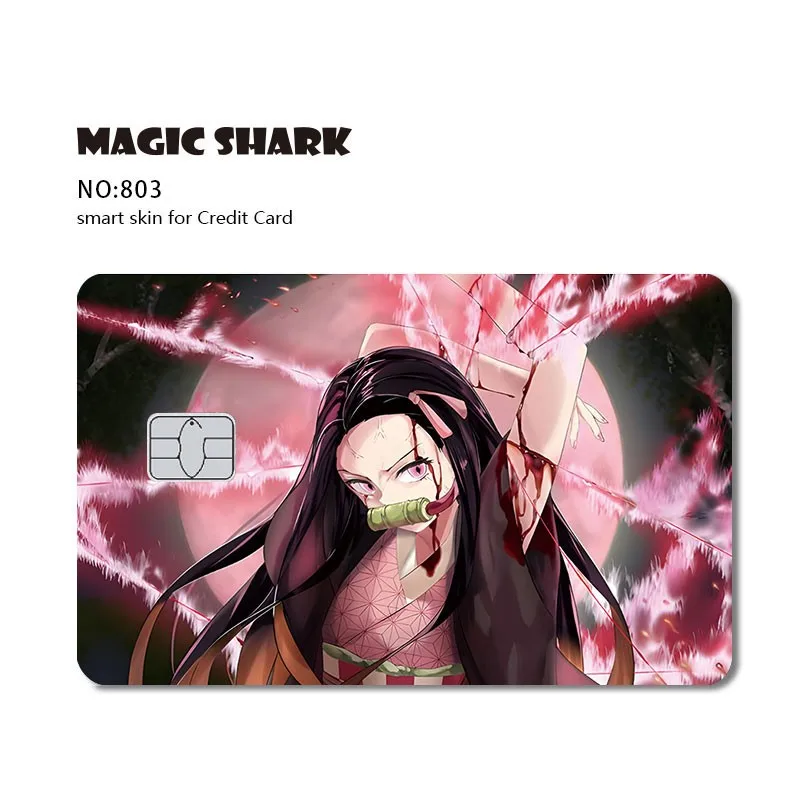 2024 Hot Anime Demon Slayer PVC Matte Sticker Film Skin Large Small No Chip for Bus Card Credit Debit Bank Card