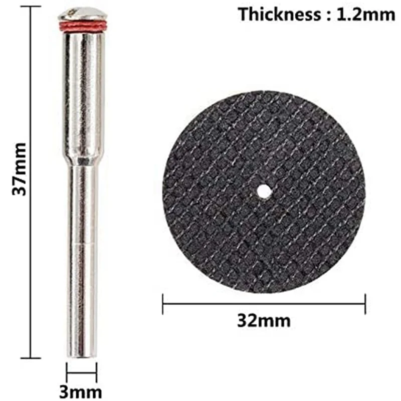A53Q-75Pcs 32Mm Grinding Wheel With Mandrels For Rotary Tools Resin Cutting Disc Mini Circular Saw Blade Rotary Cut Off Wheel