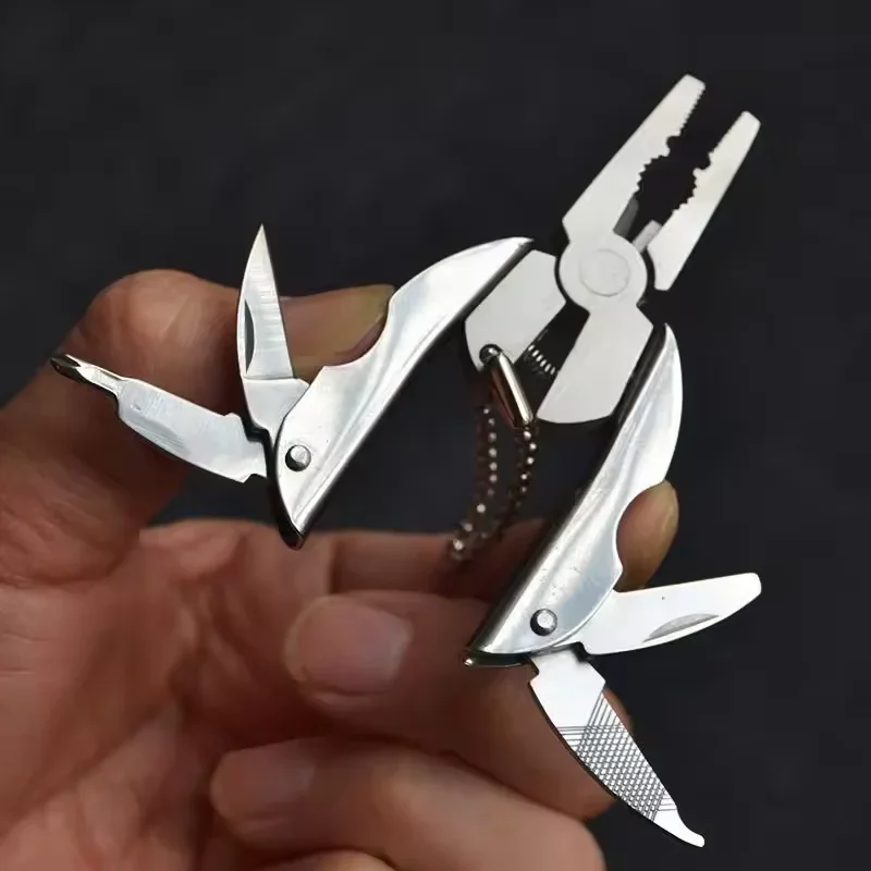 HOT Portable Multifunction Folding Plier Stainless Steel Foldaway Knife Keychain Screwdriver Outdoor Mini Turtle Back Pliers