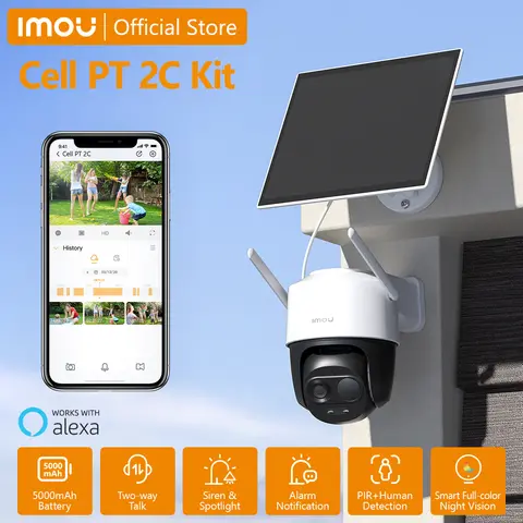 IMOU 2K Battery Powered Camera with Solar Panel Outdoor Camera Security Wifi Surveillance Camera PIR Human Vehicle Detection