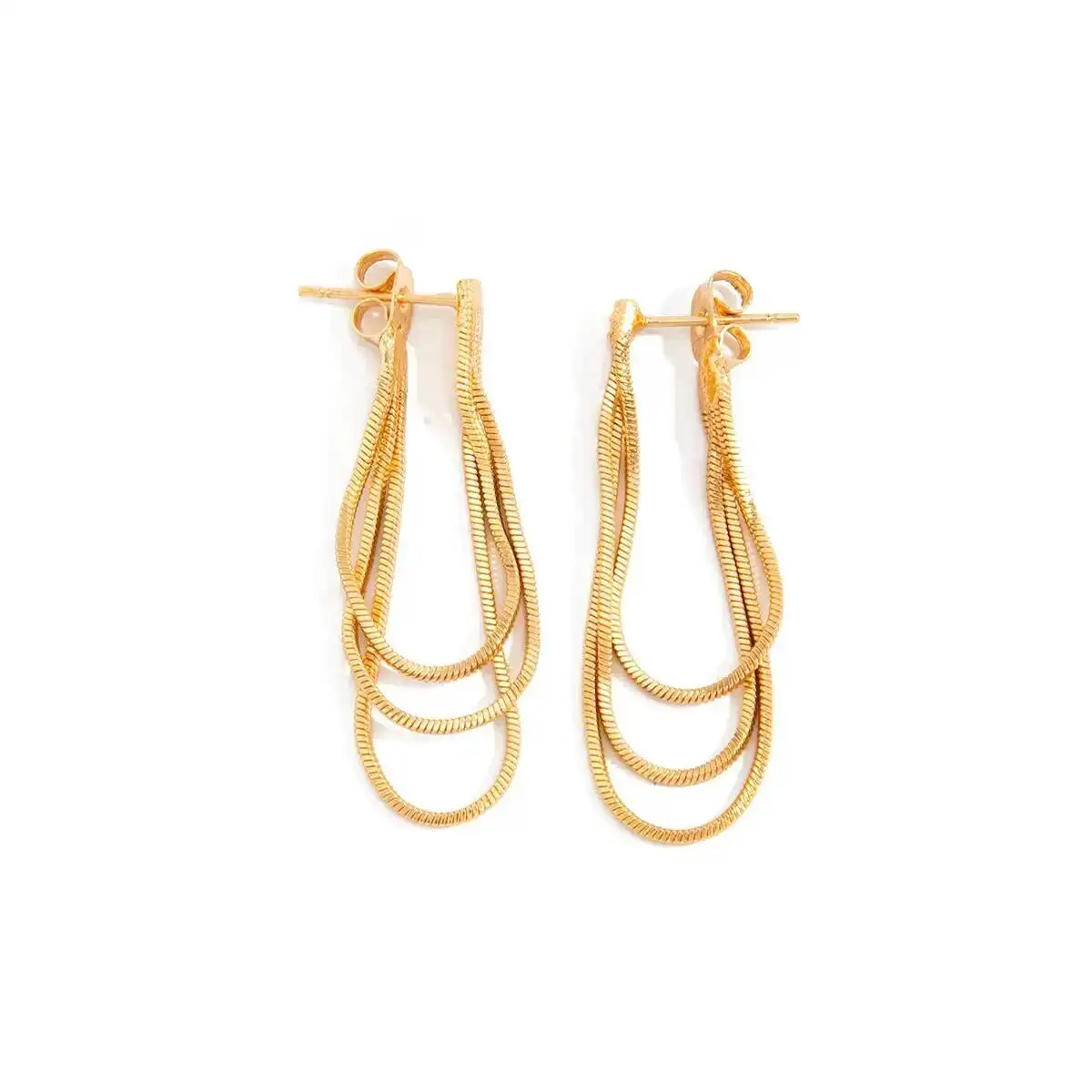 KunJoe 2026 New Fashion Luxury Metal Tassel Snake Chain Stud Earring Women 2026 New Elegant Piercing Ear Daily Wear Jewelry Gift - view 5