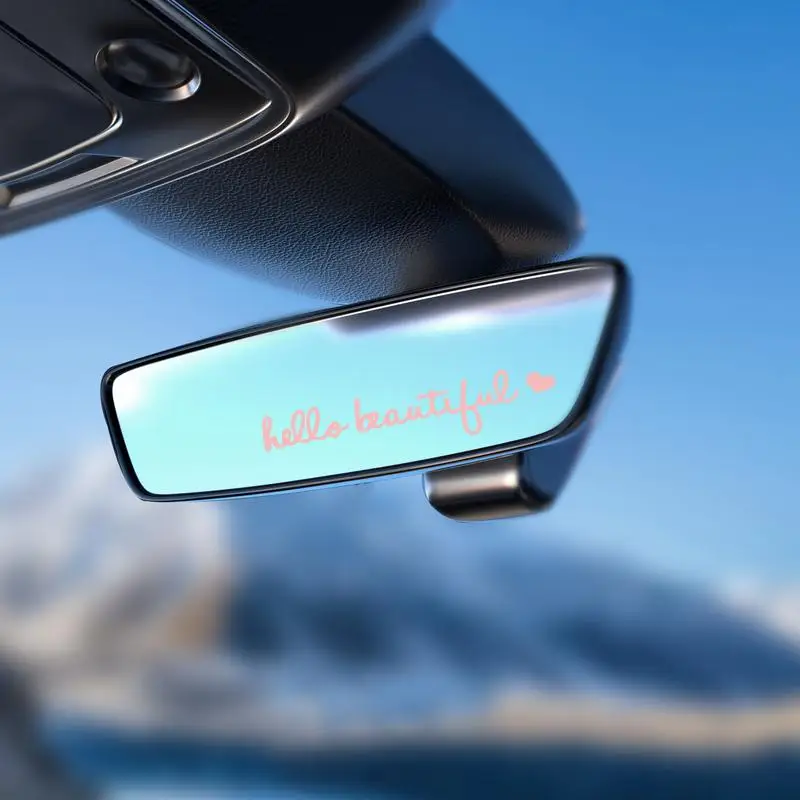 Car Mirror Stickers Waterproof Rear View Mirror Decal Auto Sticker Hello Beautiful Sign Chic Car Decal Stickers For Women