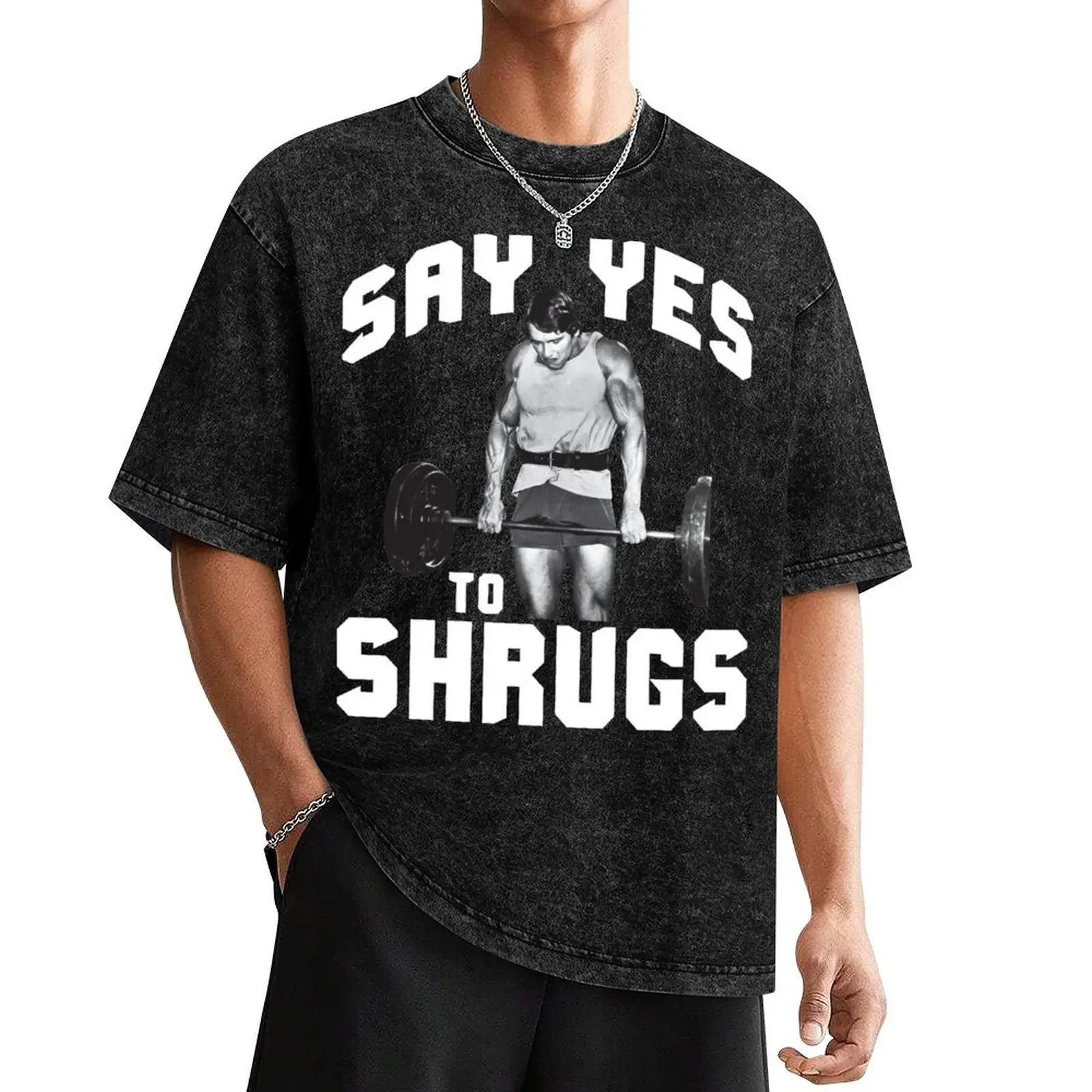 

Say Yes To Shrugs (Arnold) T-Shirt anime figures graphics aesthetic clothes tees mens shirts graphic tee