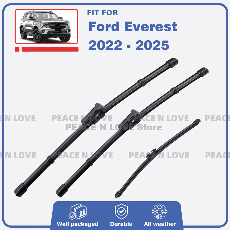

Car Wiper Blade For Ford Everest 2022 - 2025 (UA II) Combi Estate Front Rear Windshield Rubber Brushes Windscreen Accessories