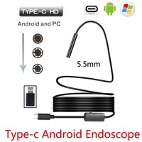 5.5mm USB Type-C Android Endoscope Camera Flexible Snake USB Type C Hard Wire 1M 2M 3M 5M 10M Cable Inspection Camera Borescope